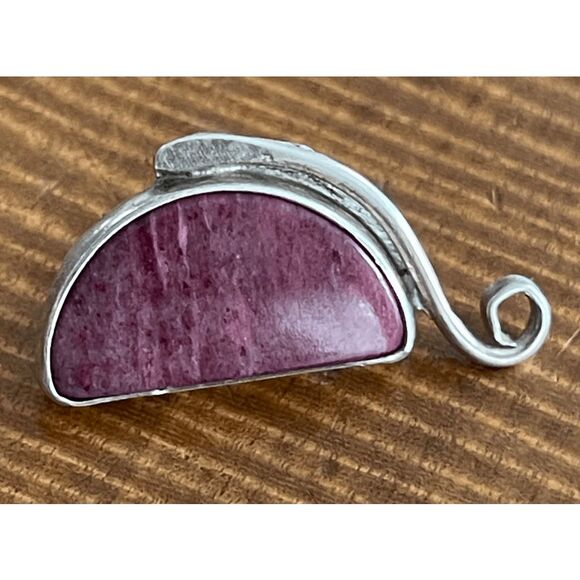 Sterling Silver Lepodolite JSH Signed Earrings And Faceted Pendant - Picture 4 of 11